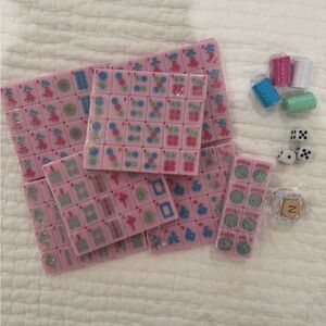 Pink Mahjong Set- Comes with Bag. Dimensions in Photos